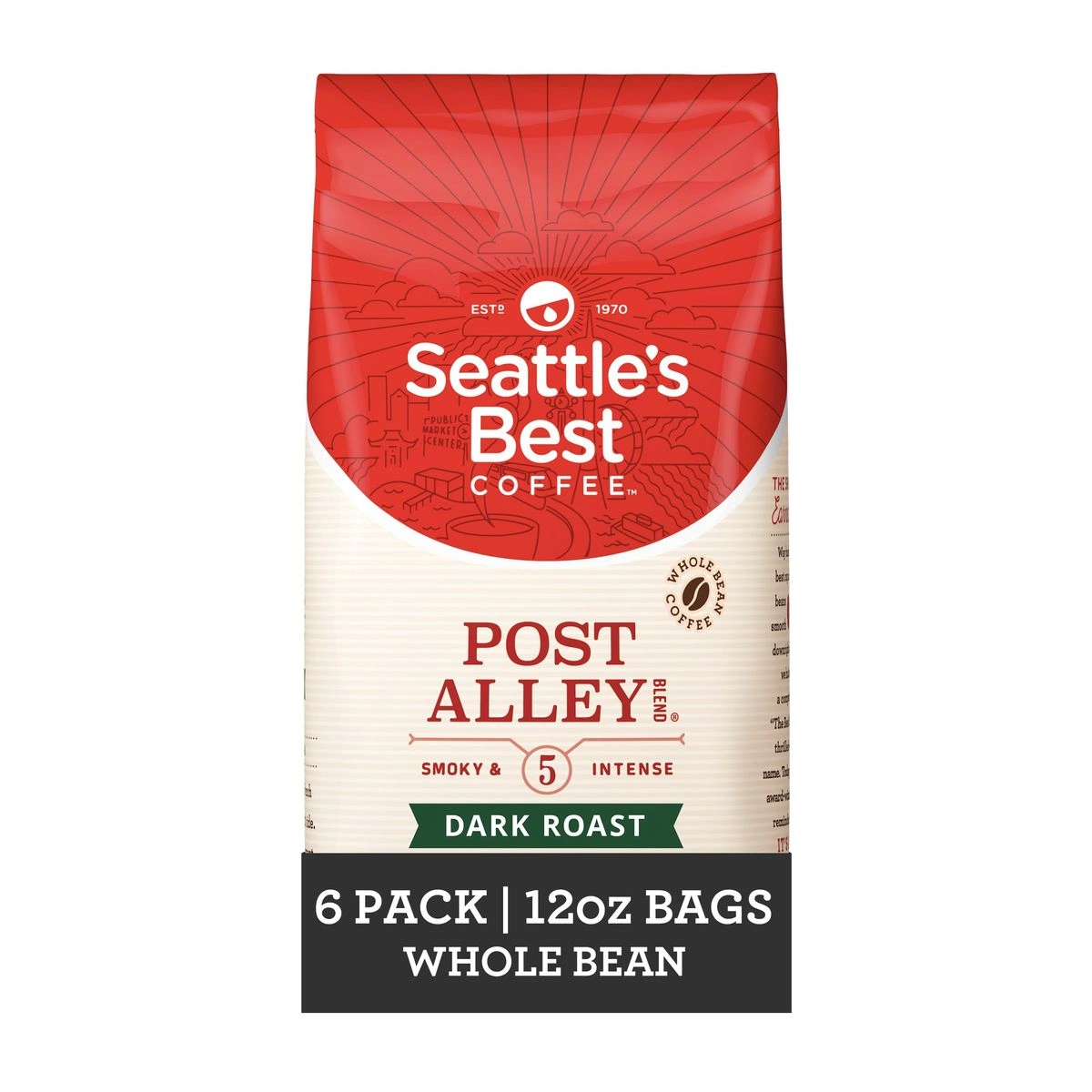 Seattle's Best Dark Roast Coffee Wholebean 12 OZ
