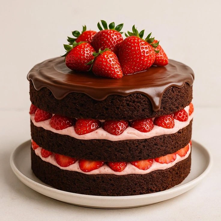 White cake with berries and passion fruits– 8-inch Layered
